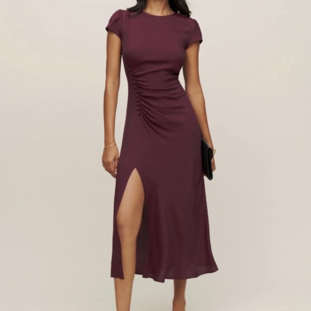 Reformation Burgundy Midi Dress
